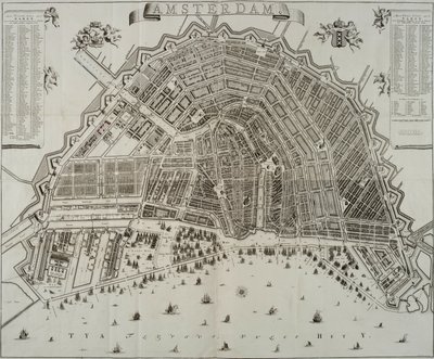 1737 Map of Amsterdam by Gerrit de Broen by Gerrit de Broen